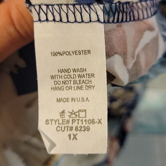 Pomeroy Floral Print Shirt/Top/Blouse sz 1X - Picture 4 of 4